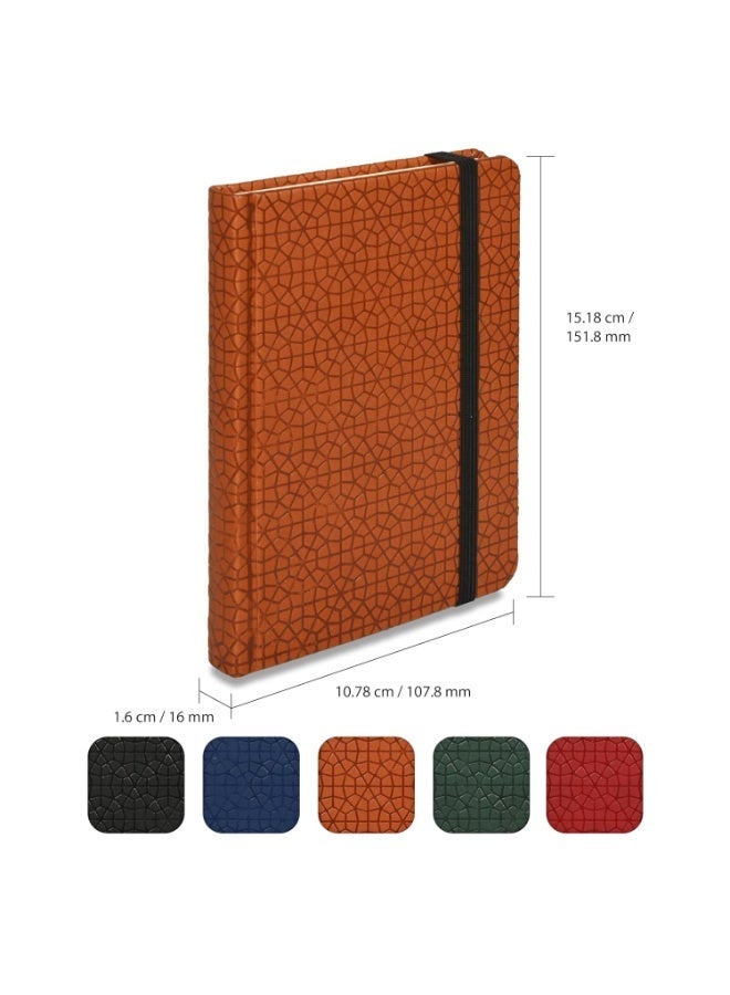 FIS® Executive Notebook, Italian PU Materials, A6 Size(105x148mm,) Round Corners, 96 Sheets, Single Ruled, 70gsm Italian Ivory Paper with Elastic Band Closure, 1 Piece, Brown Color-FSNBEXA6BRD4 - Image 4